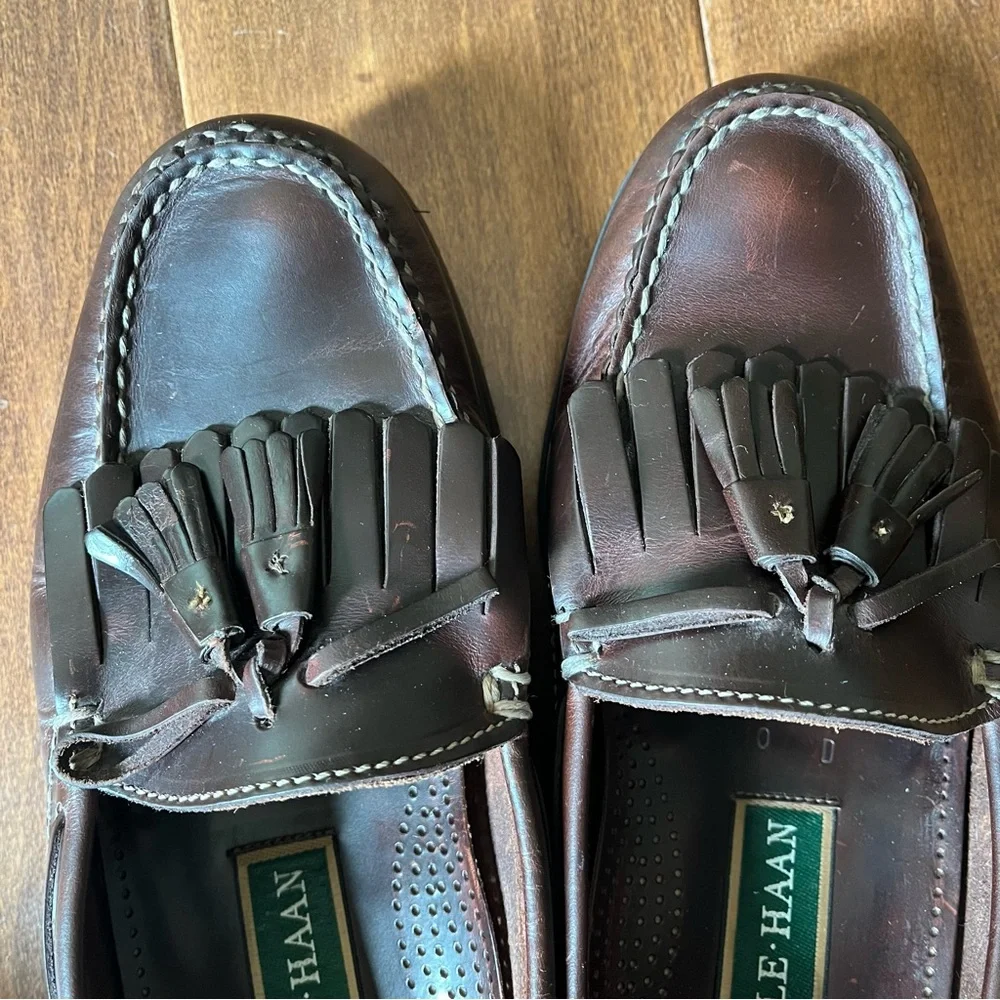 Cole Haan Classic Brown Leather Men’s Tassel Loafers Size 10